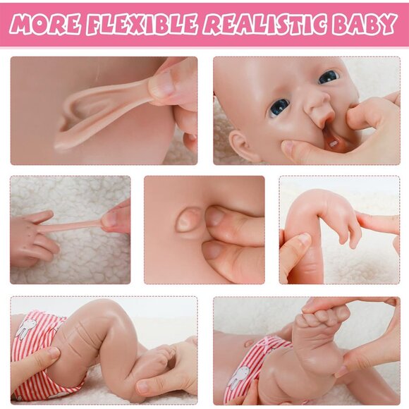 🆕20 inch Full Body Silicone Baby Dolls Girl With Realistic Two Lower Teeth - Picture 4 of 8